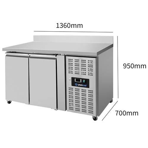 Koelwerkbank – 2 Deuren – 1360 × 700 × 850 mm