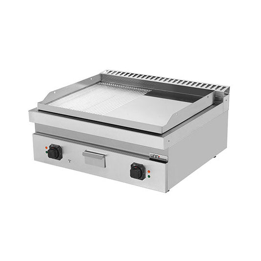 Elektrische Bakplaat – 1/2 Glad + 1/2 Geribbeld Chroom – E70GP20B+GSC