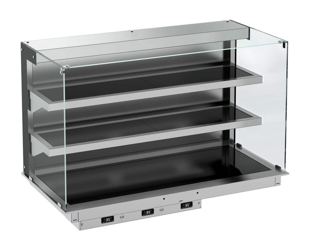 EINBAU WANDMODELL WÄRMEVITRINE KERAMIK ECKIG - SCHWARZ 3/1