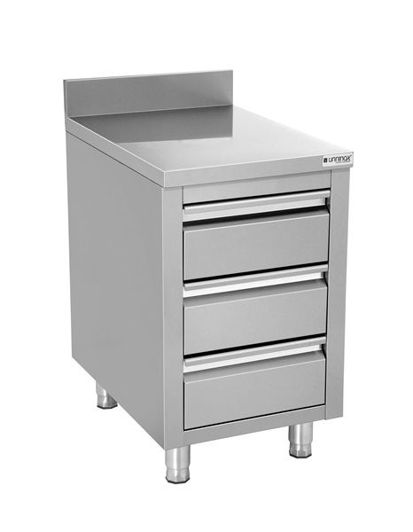 Drawer cabinet with 3 drawers & upstand