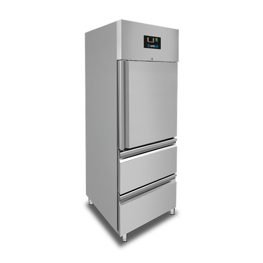 Koelkast – 1 Deur – GN 2/1 – 650 Liter – 1 Halve Deur En 2 Laden