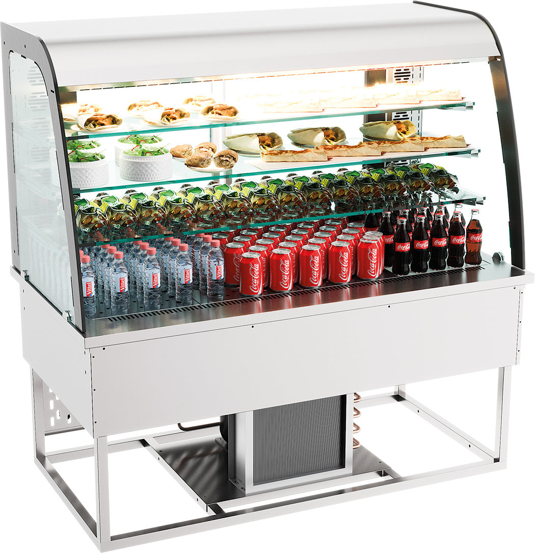 EINBAUKÜHLVITRINE 200L OFFEN