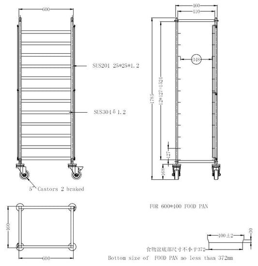 ABRÄUMWAGEN DEMONTABEL EN 600x400