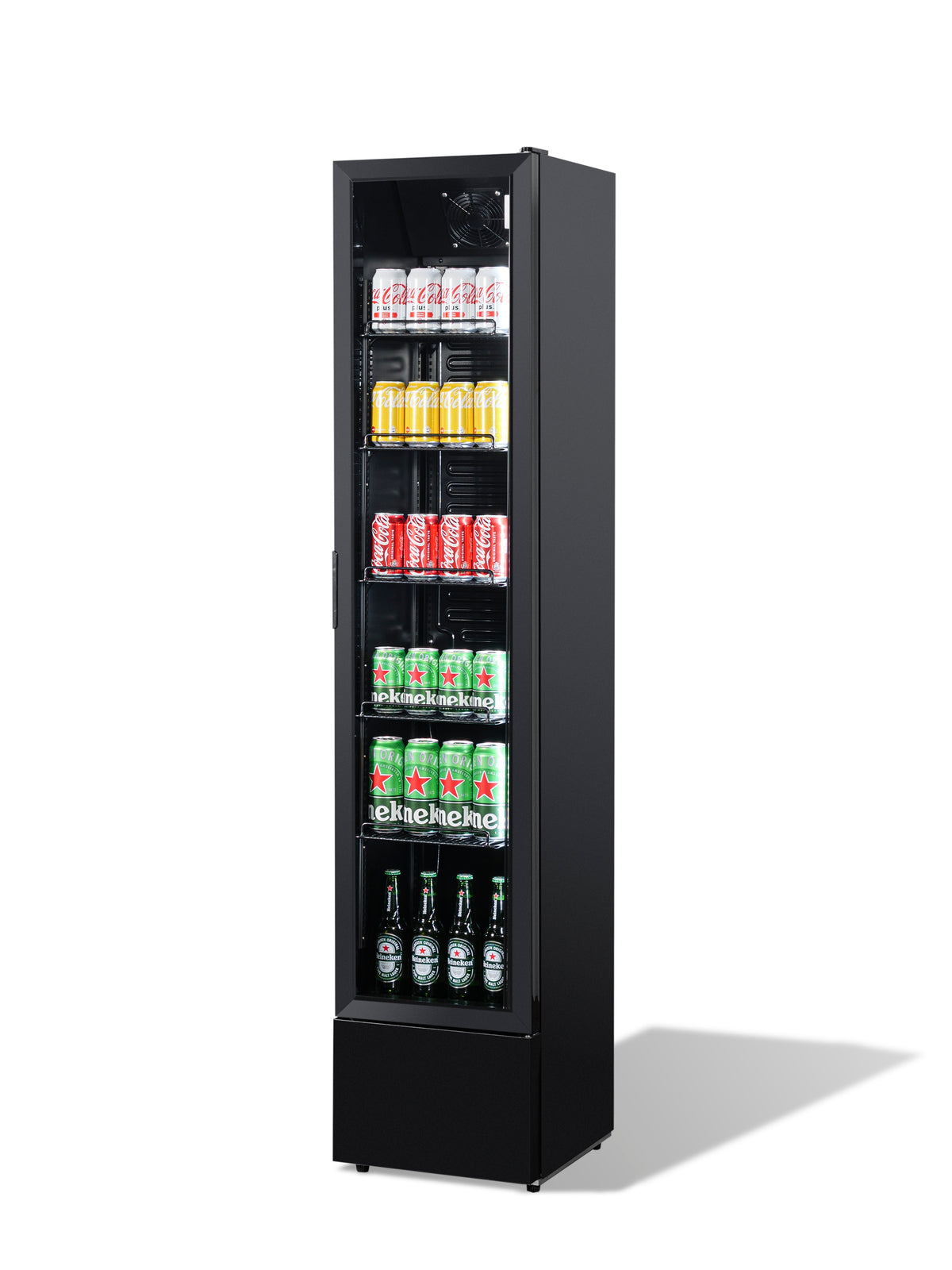 KÜHLSCHRANK GLASTÜR SCHMALL SCHWARZ NAP-150