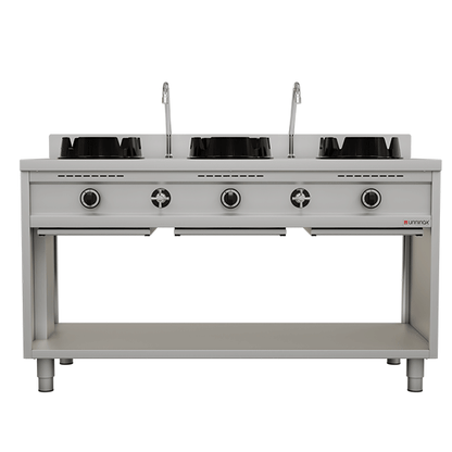 Gas Wokfornuis – 3 × 15 kW – 3 Kookzones