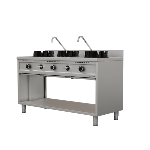 Gas Wokfornuis – 3 × 15 kW – 3 Kookzones