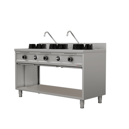 Gas Wokfornuis – 3 × 15 kW – 3 Kookzones
