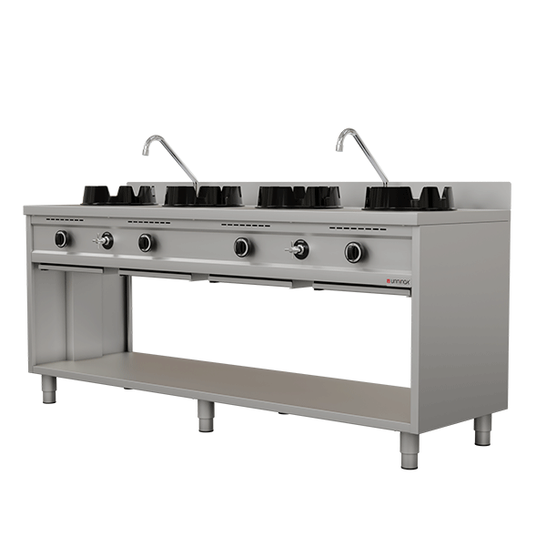 Gas Wokfornuis – 3 × 15 kW – 3 Kookzones