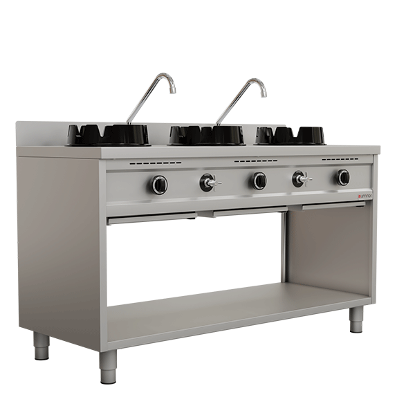 Gas Wokfornuis – 3 × 15 kW – 3 Kookzones