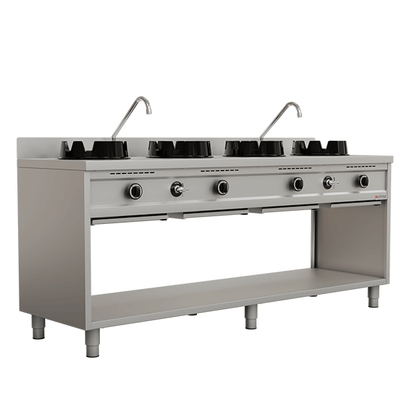 Gas Wokfornuis – 3 × 15 kW – 3 Kookzones