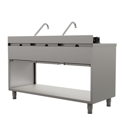 Gas Wokfornuis – 3 × 15 kW – 3 Kookzones