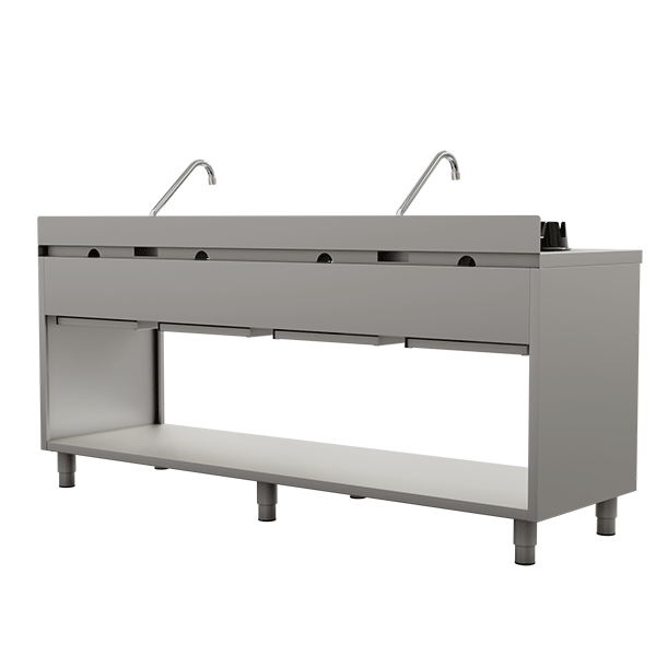 Gas Wokfornuis – 3 × 15 kW – 3 Kookzones