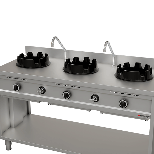Gas Wokfornuis – 3 × 15 kW – 3 Kookzones