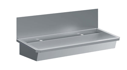 EDELSTAHL WASCHBECKEN 2 ABLASSHAHNE 1200MM
ABLAUFSTOPFEN UND SCHUTZWAND INKLUSIVE, EXKLUSIV HAHNE