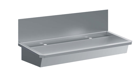 EDELSTAHL WASCHBECKEN 2 ABLASSHAHNE 1200MM
ABLAUFSTOPFEN UND SCHUTZWAND INKLUSIVE, EXKLUSIV HAHNE