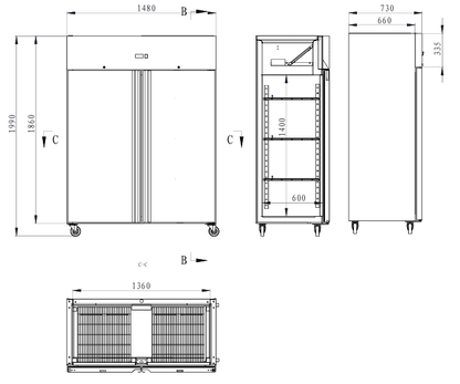 Koelkast – 2 Deuren – 1200 Liter