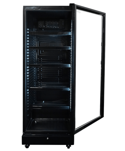 KÜHLSCHRANK 1 GLASTÜR SCHWARZ SVE-450 BL