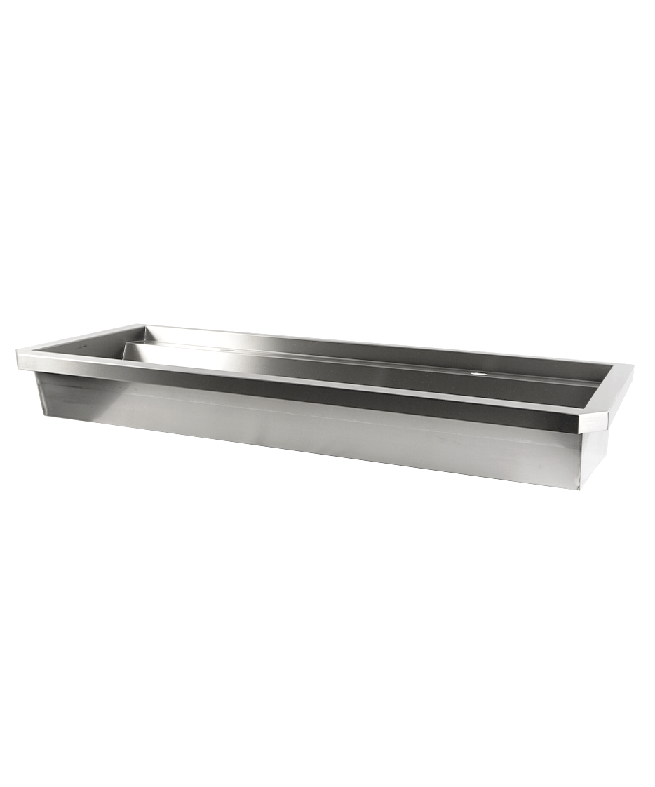 EDELSTAHL WASCHBECKEN 2 ABLASSHAHNE 1200MM
ABLAUFSTOPFEN UND SCHUTZWAND INKLUSIVE, EXKLUSIV HAHNE
