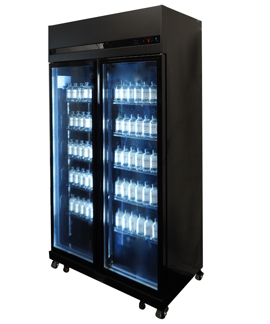 KÜHLSCHRANK 2 GLASTÜREN SCHWARZ IRM-770R BL