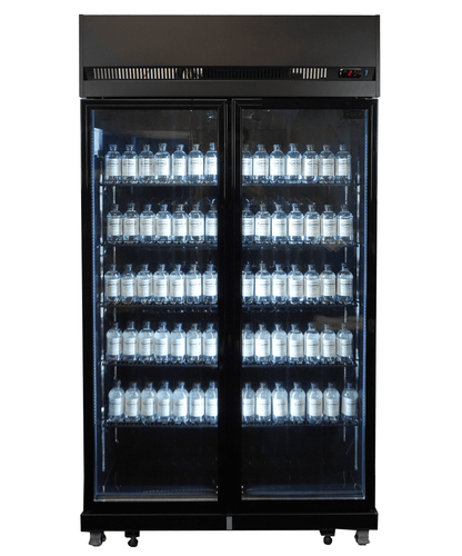 KÜHLSCHRANK 2 GLASTÜREN SCHWARZ IRM-770R BL