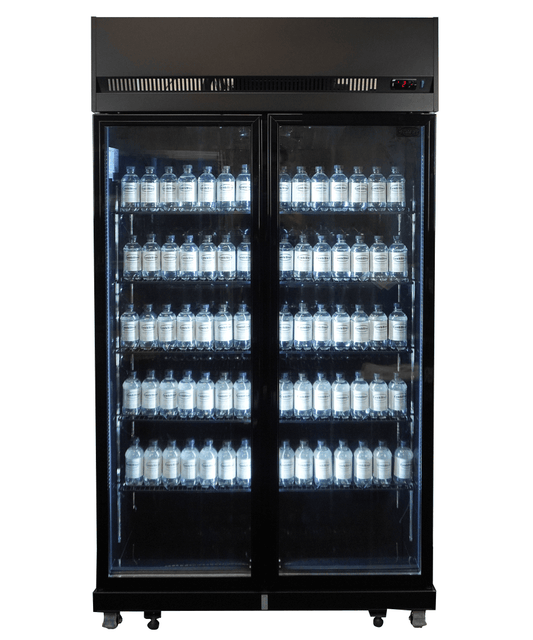 KÜHLSCHRANK 2 GLASTÜREN SCHWARZ IRM-770R BL
