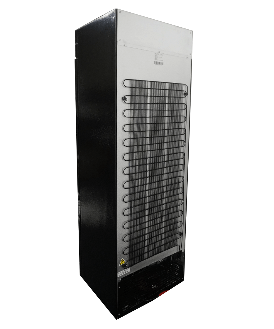 KÜHLSCHRANK 1 GLASTÜR SCHWARZ MIT CANOPY SVE-450 BLC