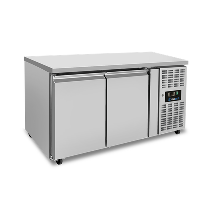 Koelwerkbank – 2 Deuren – Zonder Achteropstand – 1390 × 700 × 850 mm