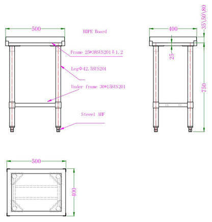 HACKBLOCK AUS POLYETHYLEN 50MM DICKE