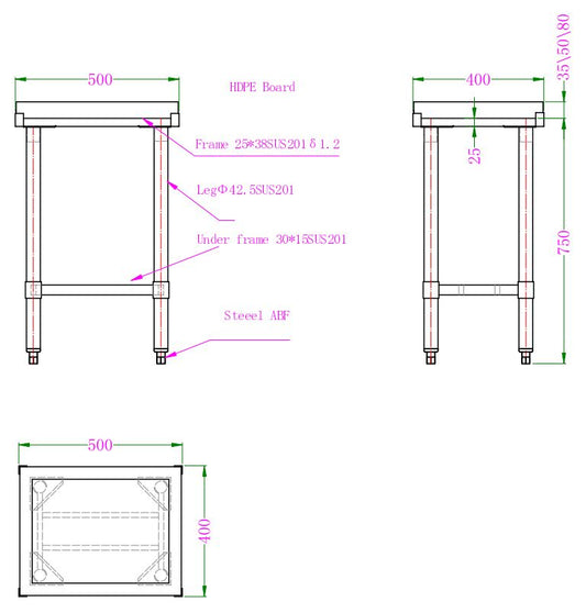 HACKBLOCK AUS POLYETHYLEN 50MM DICKE