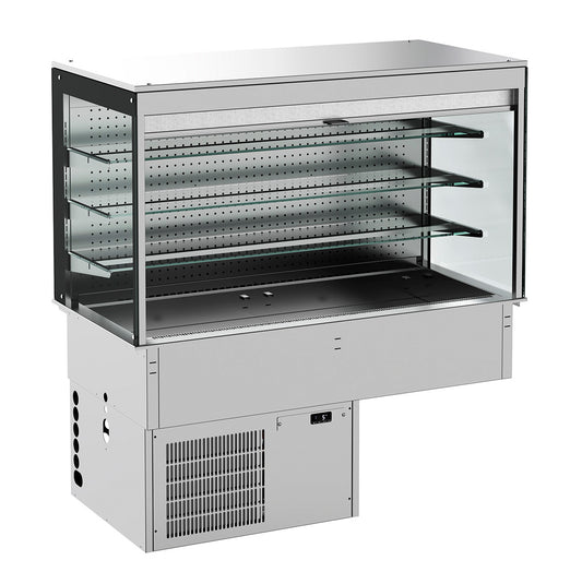 EINBAU WANDMODELL KÜHLVITRINE ECKIG – MIT ROLLVORHANG  3/1 GN