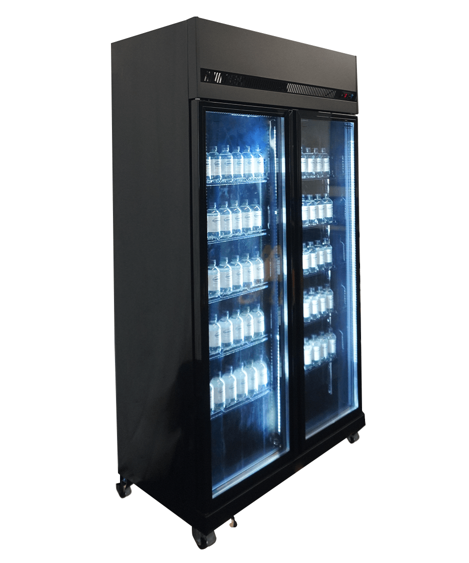 KÜHLSCHRANK 2 GLASTÜREN SCHWARZ IRM-770R BL