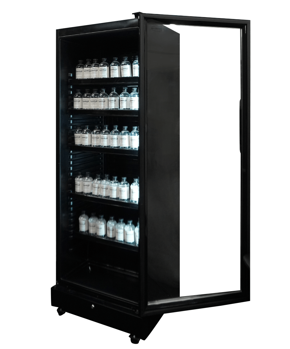 KÜHLSCHRANK 1 GLASTÜR SCHWARZ SVE-450 BL