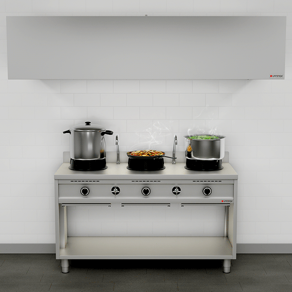 Gas Wokfornuis – 3 × 15 kW – 3 Kookzones