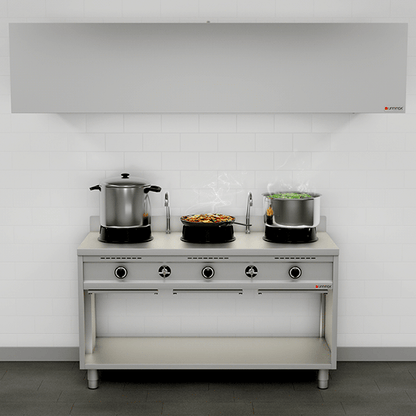 Gas Wokfornuis – 3 × 15 kW – 3 Kookzones