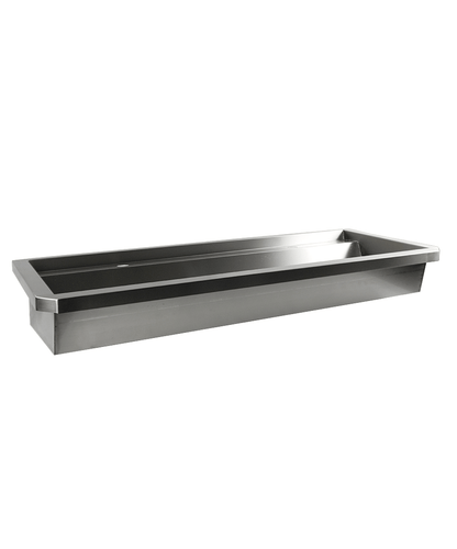 EDELSTAHL WASCHBECKEN 2 ABLASSHAHNE 1200MM
ABLAUFSTOPFEN UND SCHUTZWAND INKLUSIVE, EXKLUSIV HAHNE