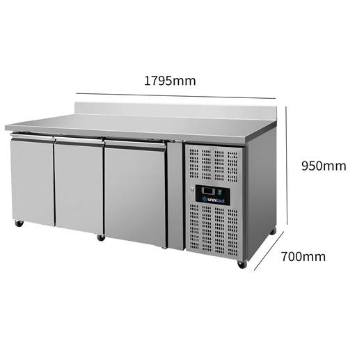 Koelwerkbank – 3 Deuren – 1790 × 700 × 850 mm