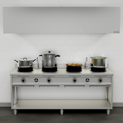 Gas Wokfornuis – 3 × 15 kW – 3 Kookzones
