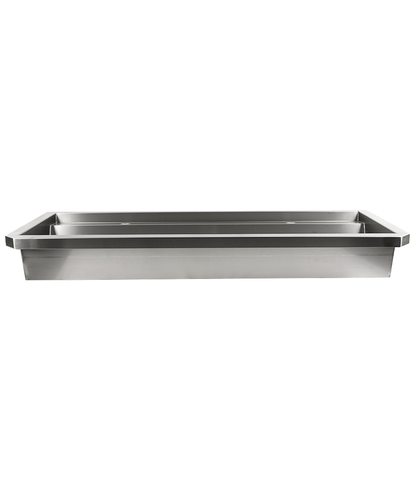 EDELSTAHL WASCHBECKEN 2 ABLASSHAHNE 1200MM
ABLAUFSTOPFEN UND SCHUTZWAND INKLUSIVE, EXKLUSIV HAHNE