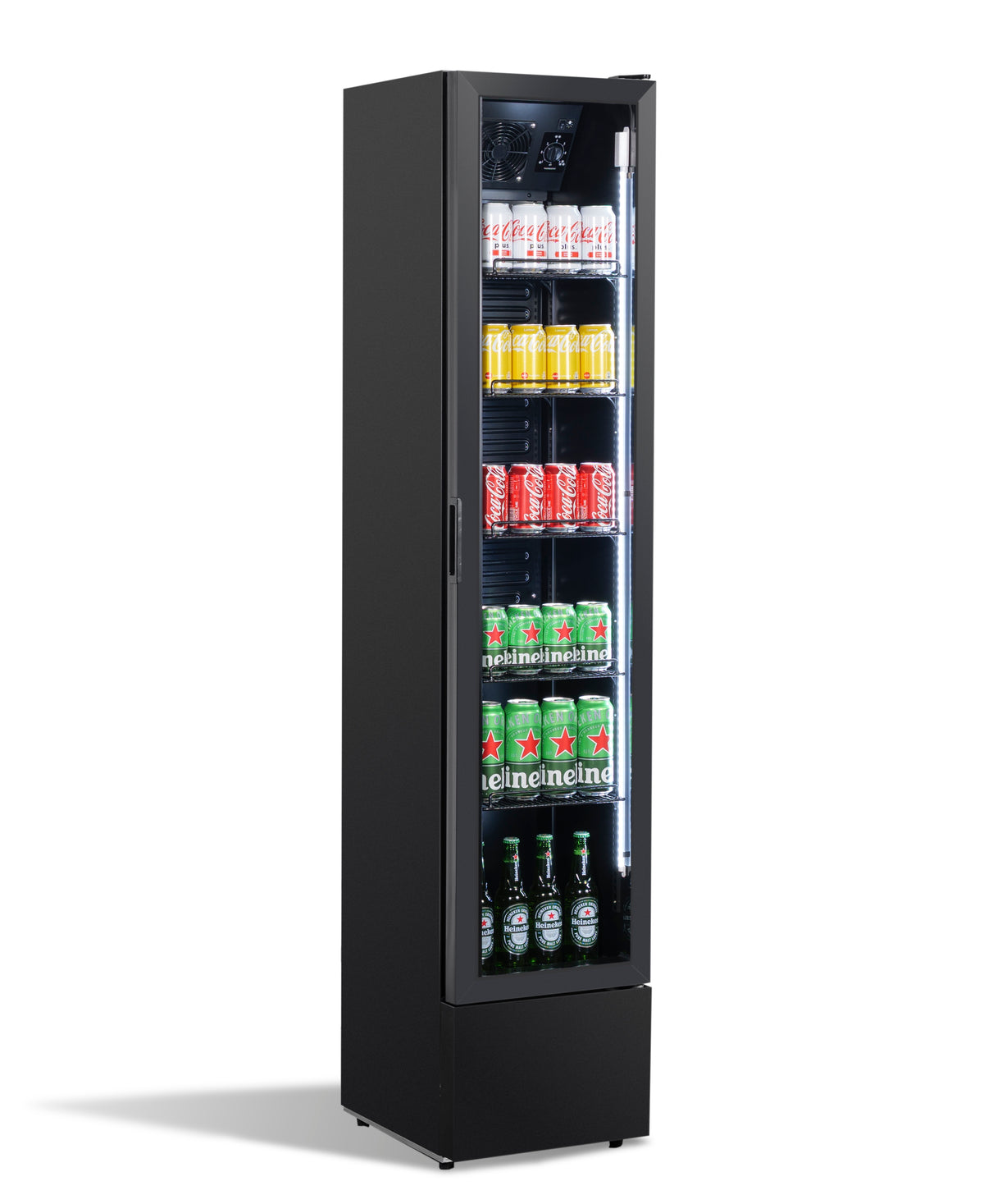 KÜHLSCHRANK GLASTÜR SCHMALL SCHWARZ NAP-150