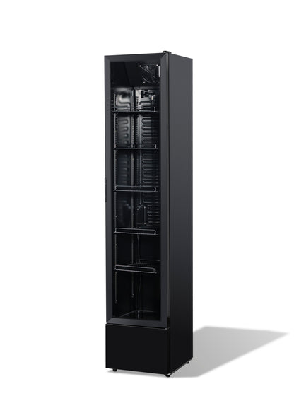 KÜHLSCHRANK GLASTÜR SCHMALL SCHWARZ NAP-150