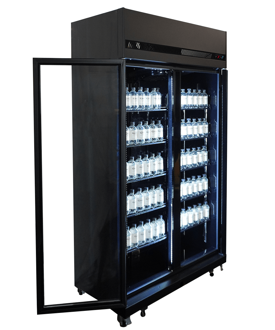 KÜHLSCHRANK 2 GLASTÜREN SCHWARZ IRM-770R BL