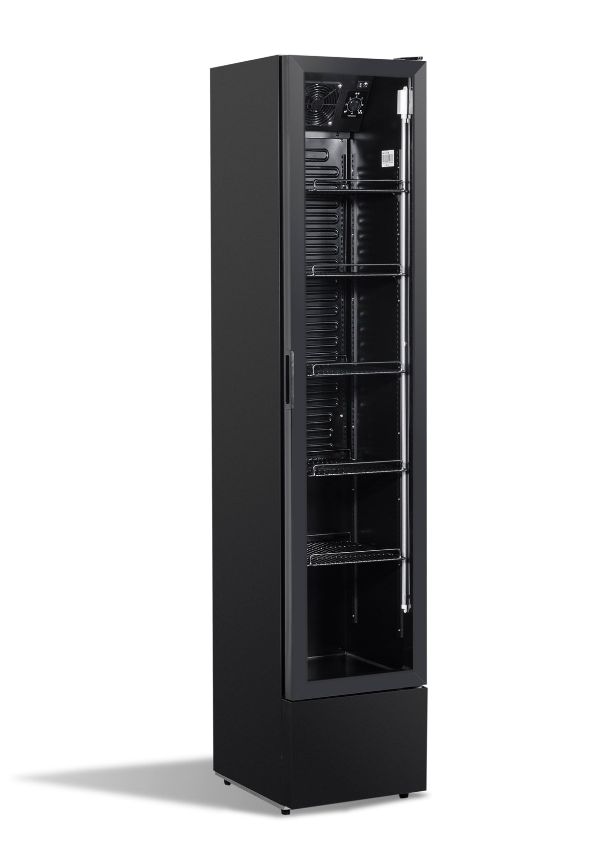 KÜHLSCHRANK GLASTÜR SCHMALL SCHWARZ NAP-150