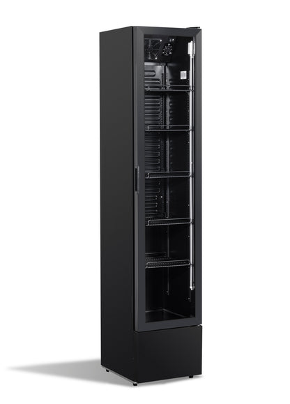 KÜHLSCHRANK GLASTÜR SCHMALL SCHWARZ NAP-150