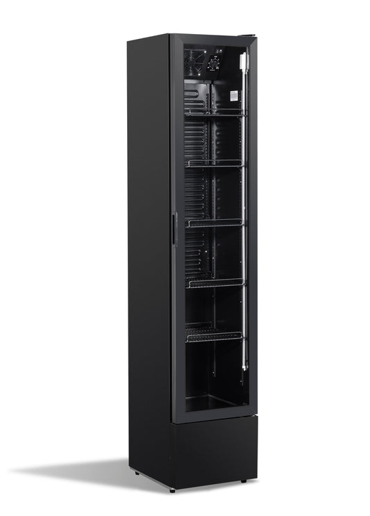 KÜHLSCHRANK GLASTÜR SCHMALL SCHWARZ NAP-150