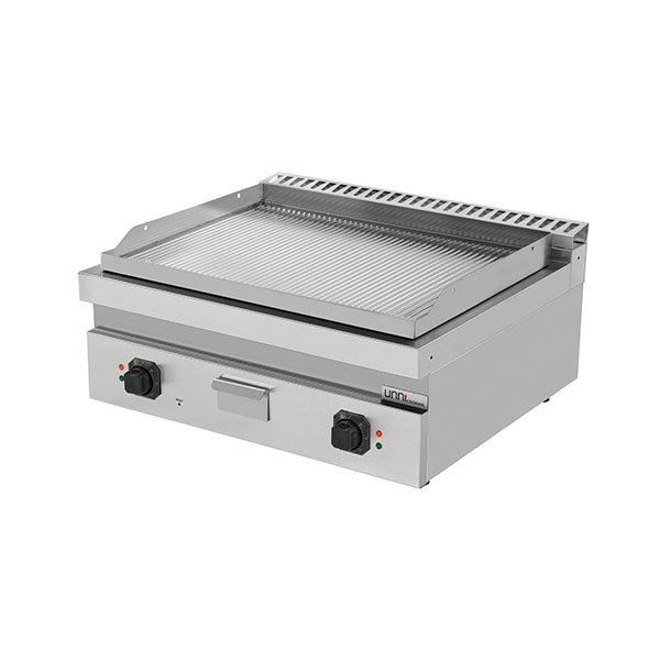 Elektrische Bakplaat – 1/2 Glad + 1/2 Geribbeld Chroom – E70GP20B+GSC