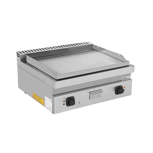 Elektrische Bakplaat – 1/2 Glad + 1/2 Geribbeld Chroom – E70GP20B+GSC