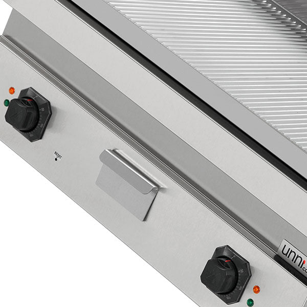 Elektrische Bakplaat – 1/2 Glad + 1/2 Geribbeld Chroom – E70GP20B+GSC