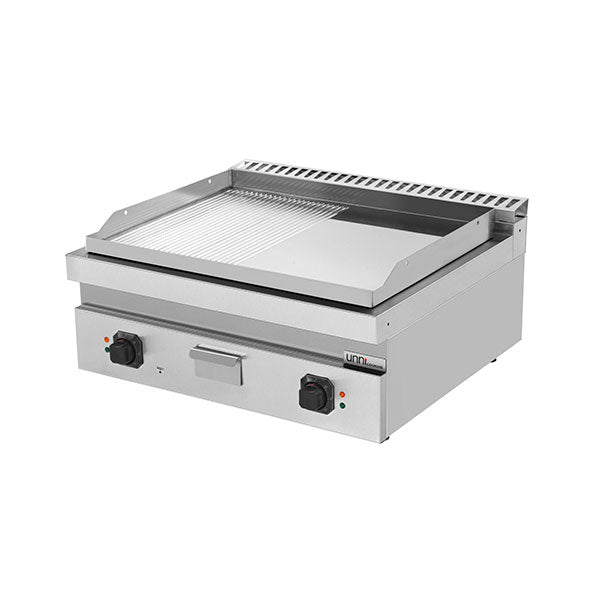 Elektrische Bakplaat – 1/2 Glad + 1/2 Geribbeld Chroom – E70GP20B+GSC