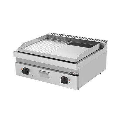 Elektrische Bakplaat – 1/2 Glad + 1/2 Geribbeld Chroom – E70GP20B+GSC
