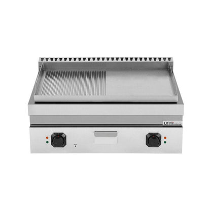 Elektrische Bakplaat – 1/2 Glad + 1/2 Geribbeld Chroom – E70GP20B+GSC